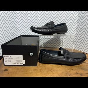 Zanzara Mondrian Men's Black Soft Leather Loafers